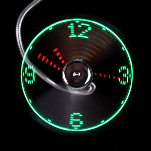 Flexible USB LED Clock Fan