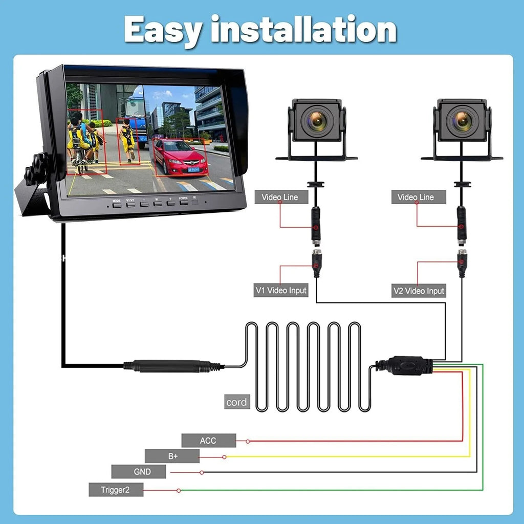 Lastbus 10.1″ Dual-Screen Backup Camera System